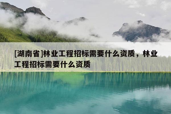 [湖南省]林業(yè)工程招標(biāo)需要什么資質(zhì)，林業(yè)工程招標(biāo)需要什么資質(zhì)